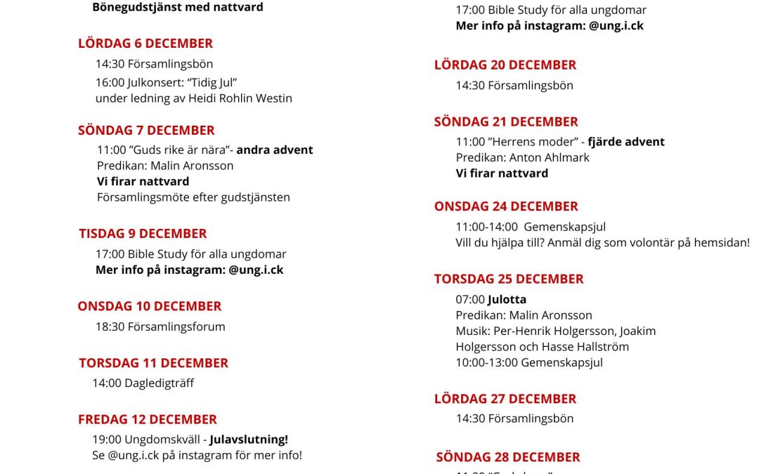 Månadsblad december