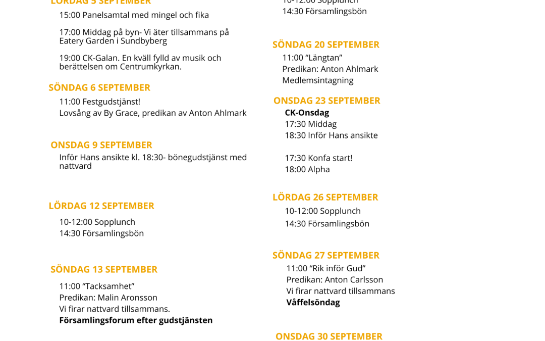 Månadsblad September